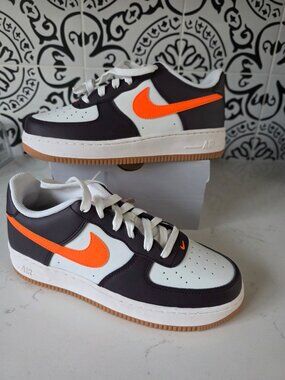 New Nike Air Force 1 (GS) Size 6 Youth Big Kids' Shoes Summit White Total Orange